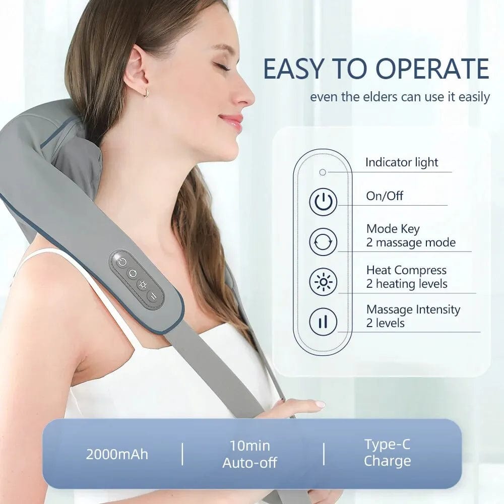 Lily Wireless Neck And Shoulder Kneading Massager - Elite Massu